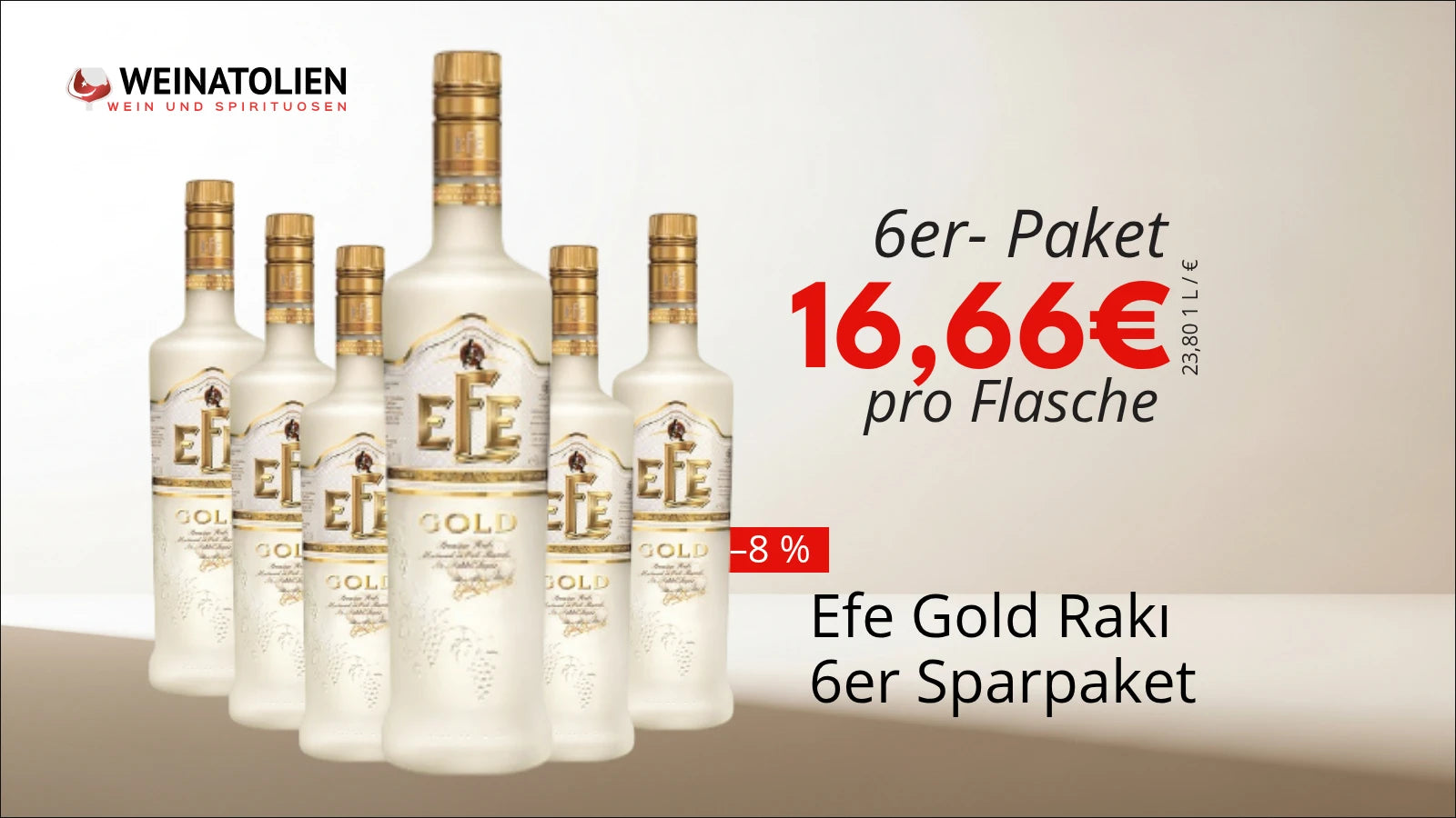 Efe Gold Rakı – 6er Sparpaket