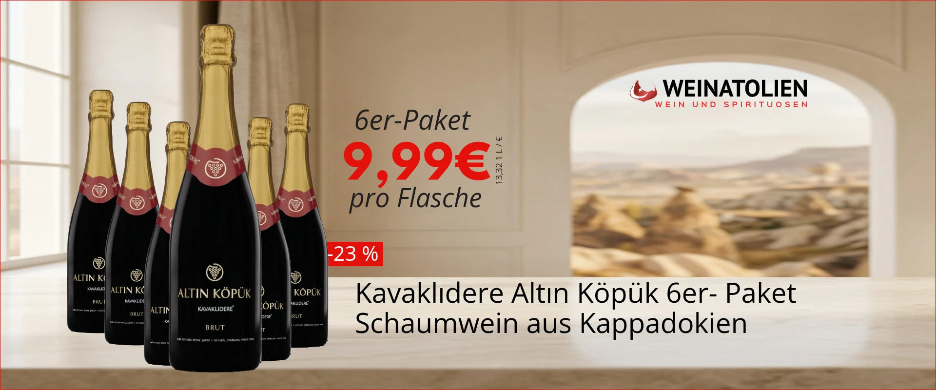 Kavaklıdere Altın Köpük 6er Paket – Schaumwein aus Kappadokien