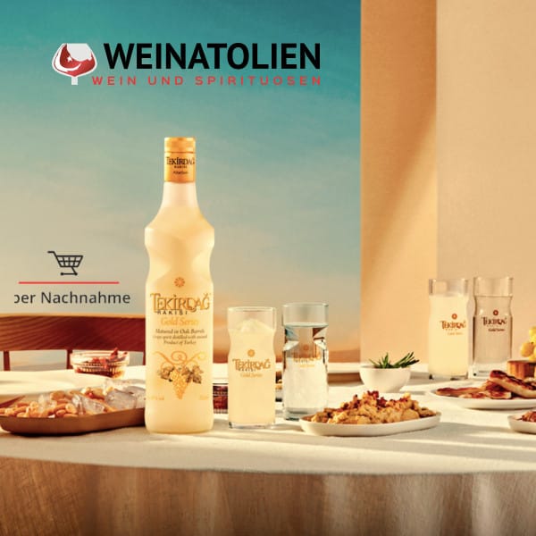 Tekirdağ Rakısı Gold Series 35 cl an der Rakı-Tafel