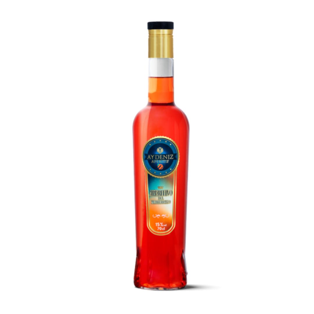 Aydeniz Aperitif – Der „Aperitivo del Mediterraneo“ aus Antalya mit kräftiger Zitrusnote und 15% Alkoholgehalt.