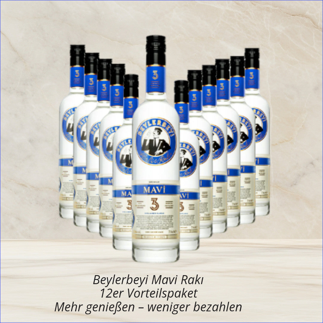 Beylerbeyi Mavi Rakı 12er Sparpaket mit mehreren Flaschen zum Vorteilspreis
