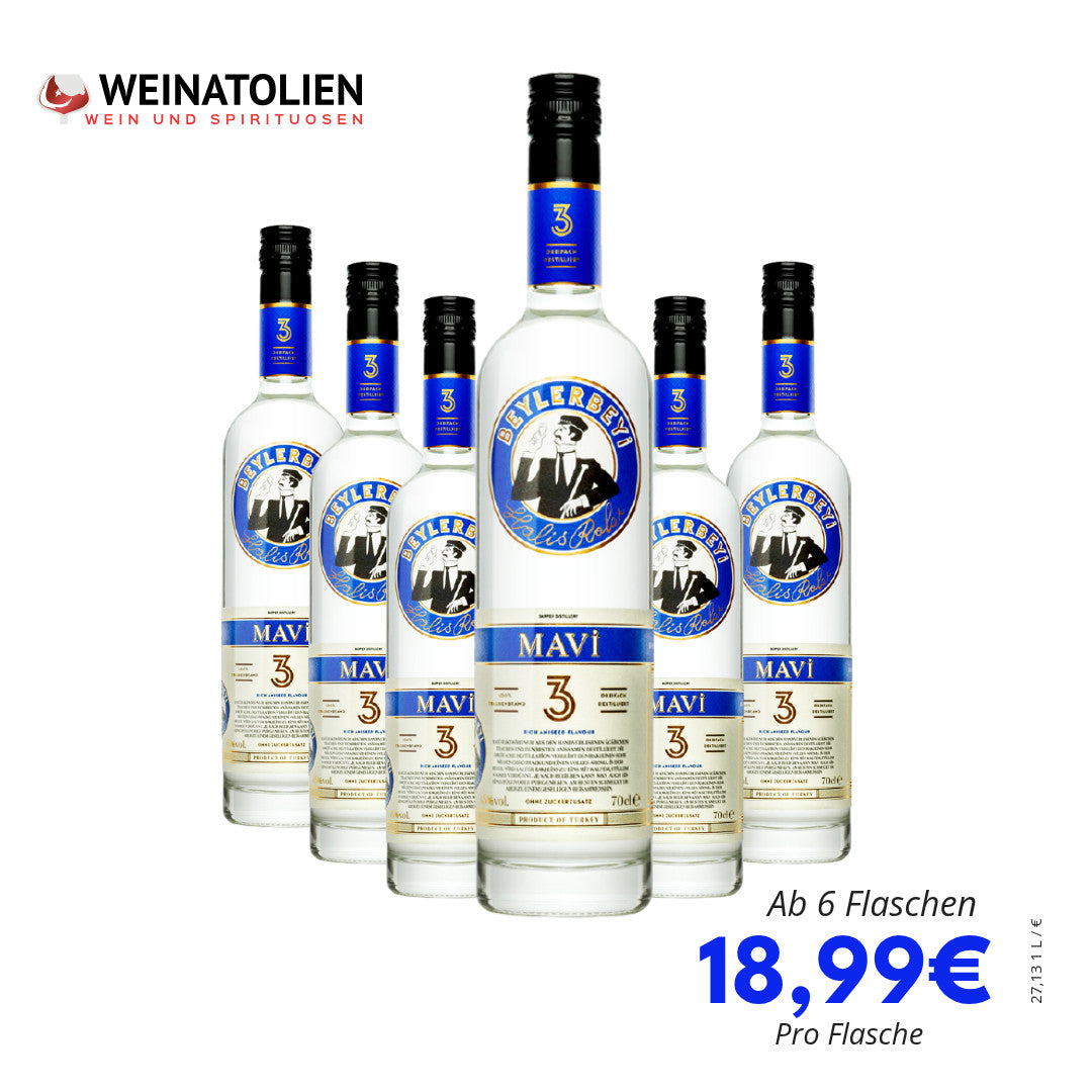 Beylerbeyi Mavi Rakı 6er Sparpaket – 6 Flaschen ab 18,99 € pro Flasche