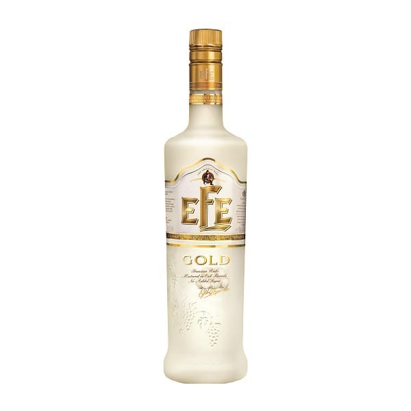 Efe Gold Rakı 70 cl – In Eichenfässern gereifter Premium Raki aus frischen Trauben, ohne Zuckerzusatz, goldene Farbe und milder Geschmack.