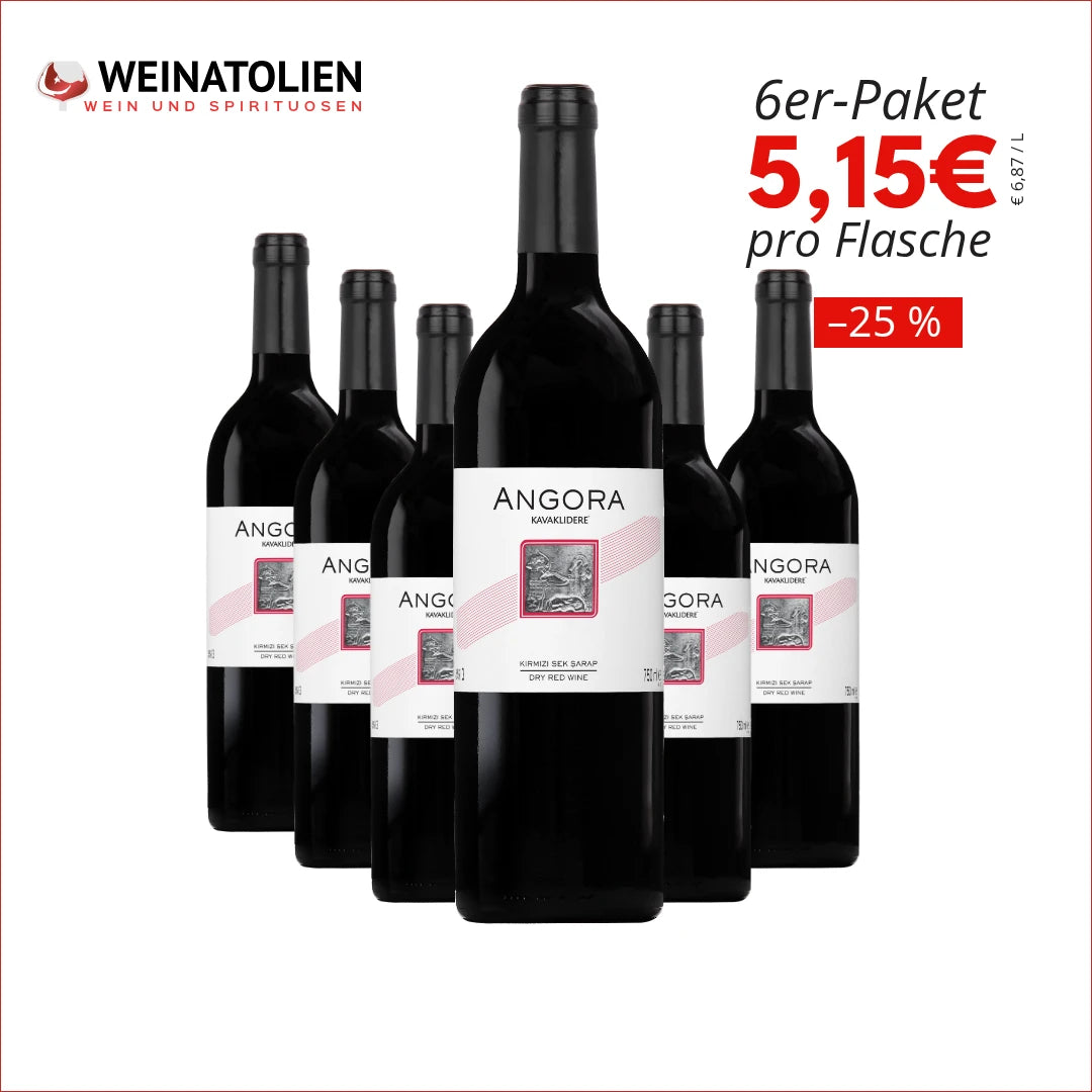Kavaklıdere Angora Rot 6er-Sparpaket – 5,15 € pro Flasche