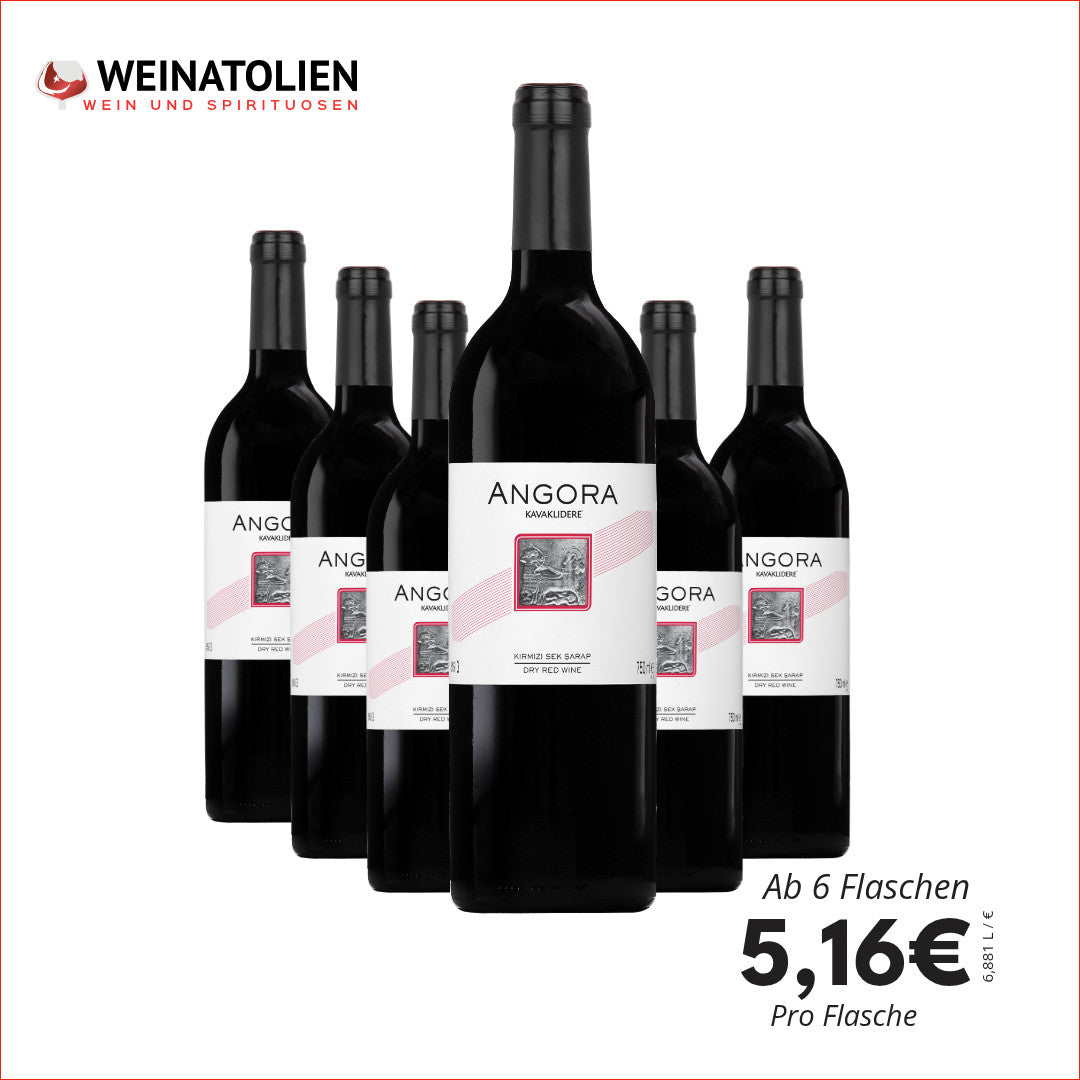 6 Flaschen Kavaklidere Angora Rot im türkischen Rotwein Sparpaket