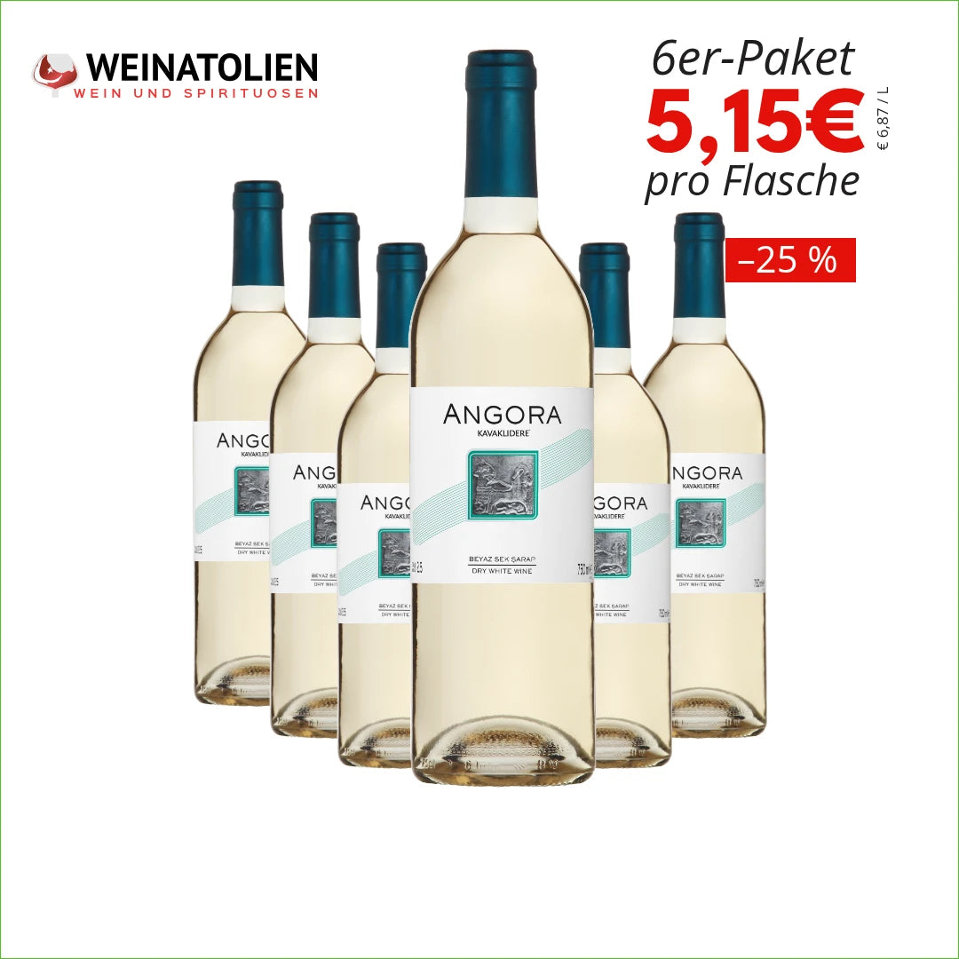 Kavaklıdere Angora Weiß 6er-Sparpaket – 5,15 € pro Flasche