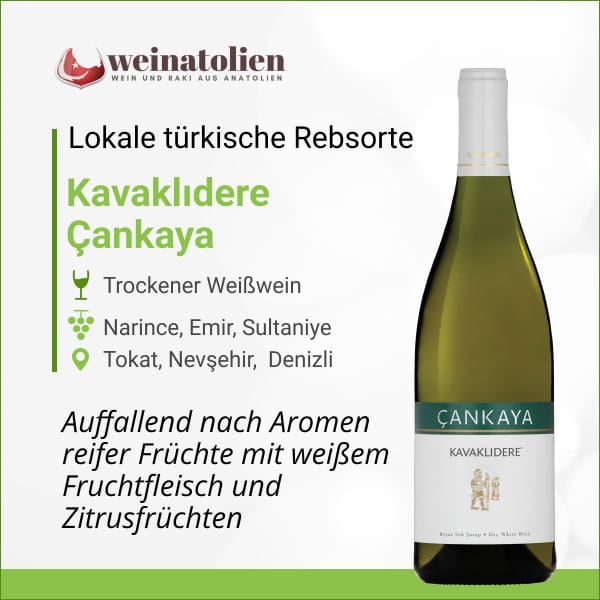 Kavaklıdere Çankaya – türkischer Weißwein aus Narince, Emir und Sultaniye