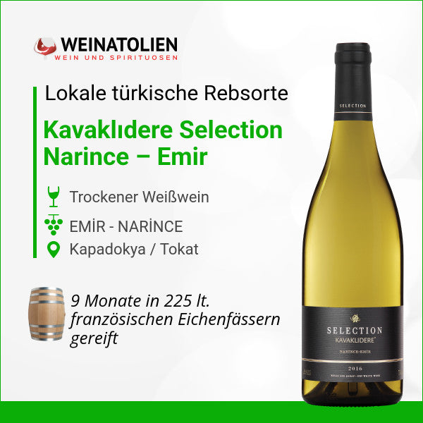 Produktinformationen zum Kavaklıdere Selection Narince Emir Weißwein