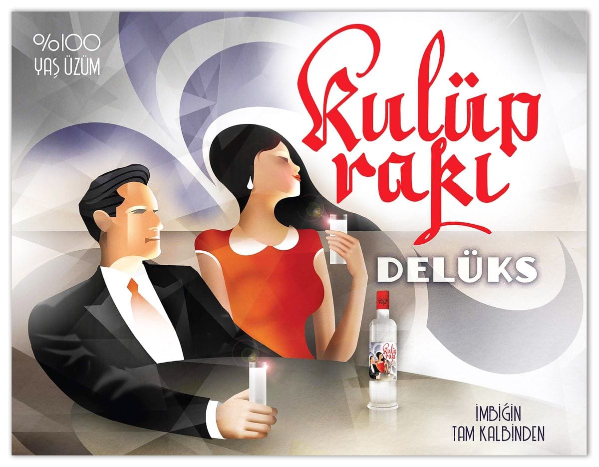 Kulüp Rakı Delüks – Etikettendesign von Emrah Yücel zum 100. Jubiläum