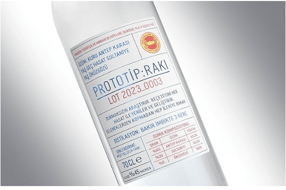 Prototip Rakı Lot 2023_0003 – Etikett mit Angaben zur Abfüllung