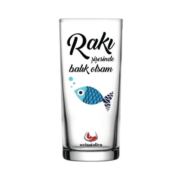 Rakı Şişesinde Balık-Rakı Glas