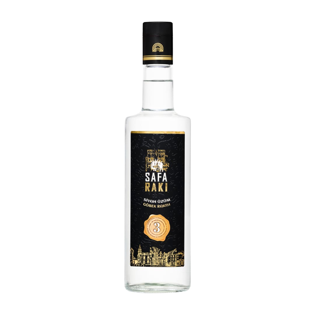 Safa Rakı Siyah Üzüm Göbek Rakısı – Exklusiver Rakı aus 100% schwarzen Trauben, gewonnen aus dem Herzstück der Destillation.