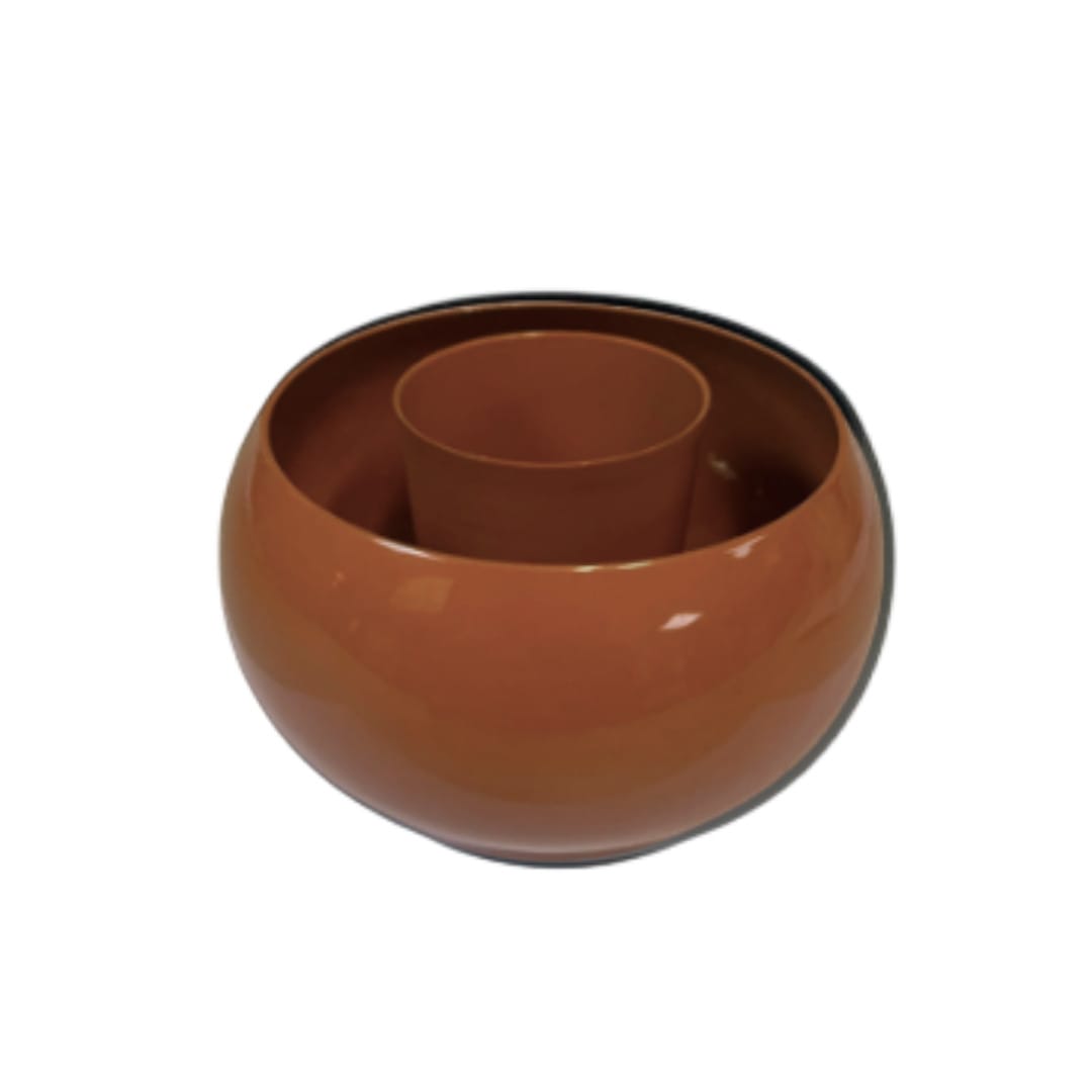 Terra Oval Ehli Keyif – runder Rakı-Kühler in Gold- und Kupferoptik