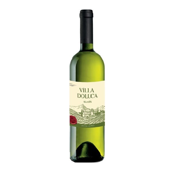 Villa Doluca Weiß türkischer Weißwein aus der Ägäis, serviert zu Fisch und Meeresfrüchten