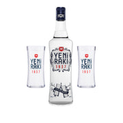 Yeni Rakı 1937 Set – Eine Flasche des originalen türkischen Rakıs (0,7l) zusammen mit zwei passenden Yeni Rakı Gläsern zum Set-Preis.