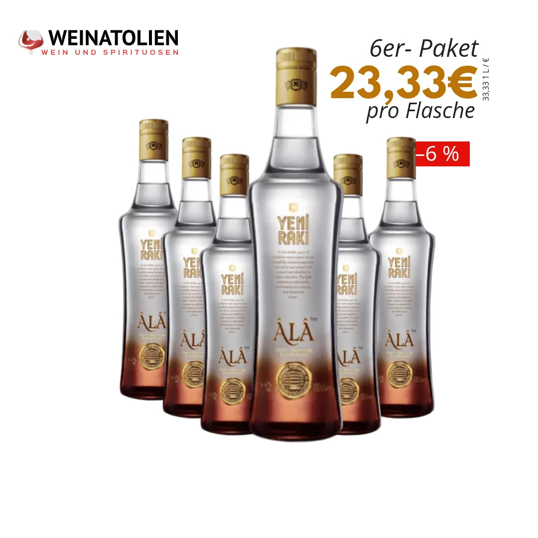 Yeni Rakı Âlâ 6er-Sparpaket mit sechs Flaschen und Preisvorteil