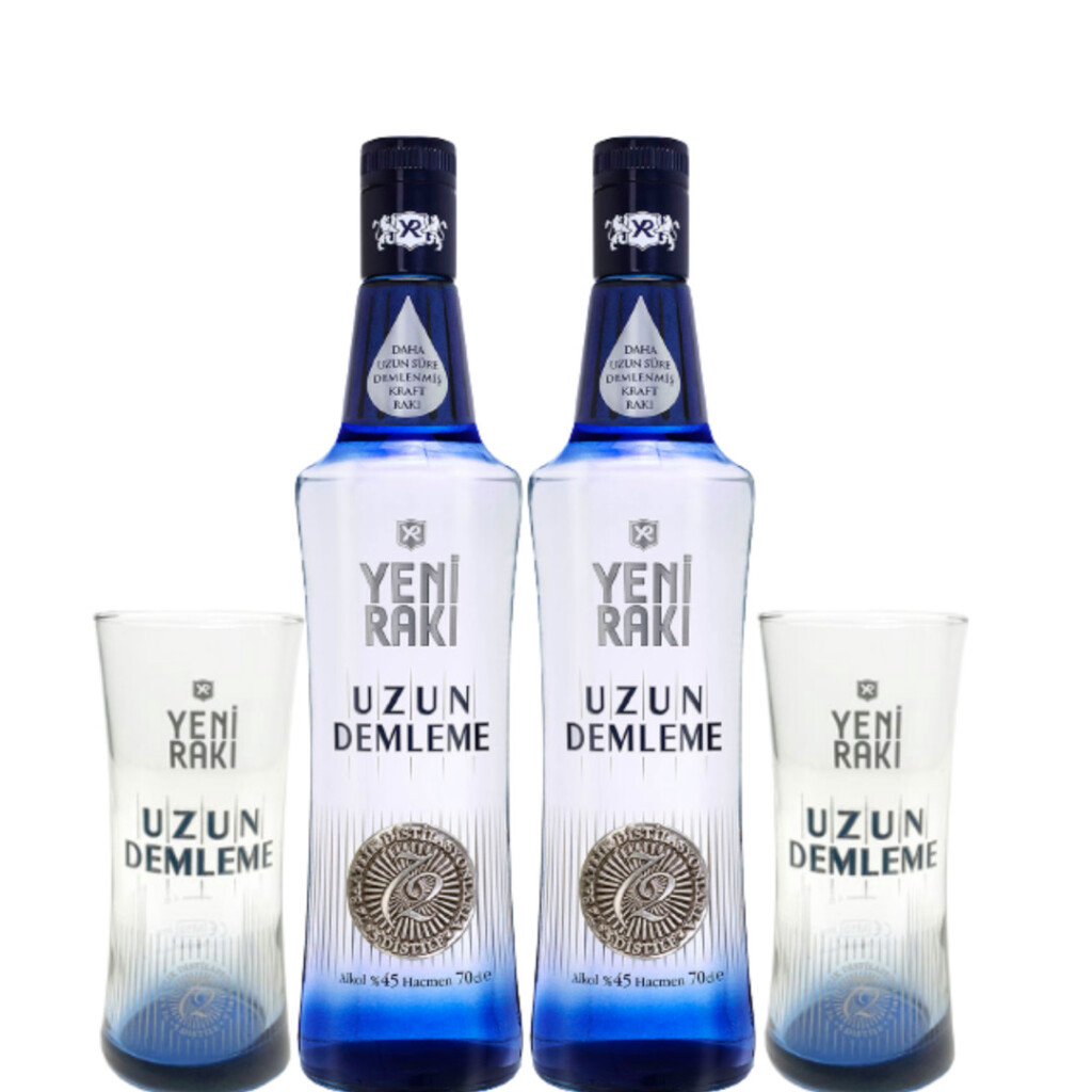 Yeni Rakı Uzun Demleme mit 2 Gläsern