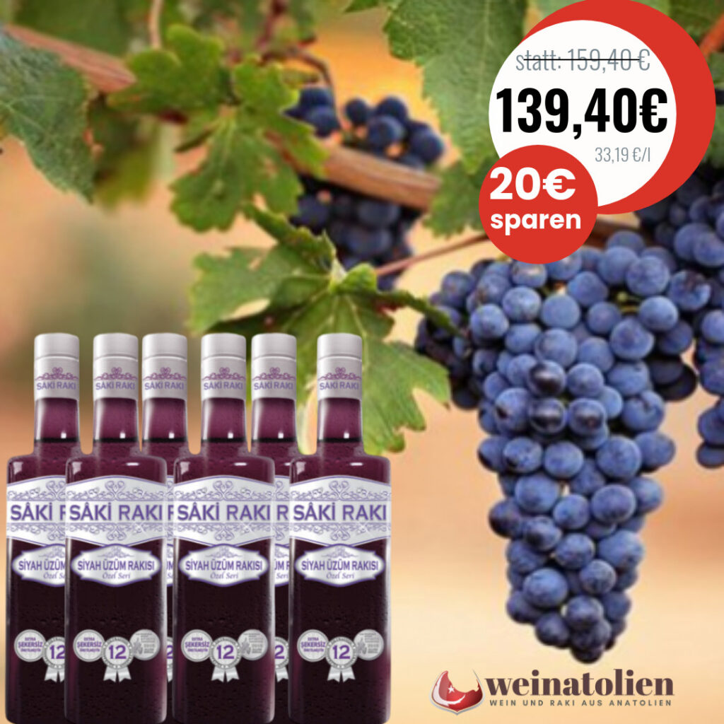 Saki Rakı Siyah Üzüm – 6er Sparpaket