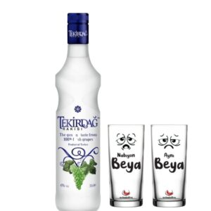 Tekirdağ Rakısı Mavi Seri mit 2 Gläsern