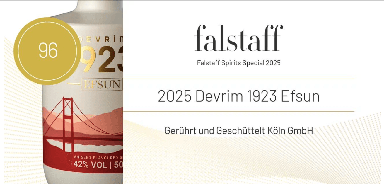 Alt-Text: Devrim 1923 Efsun Flasche mit 96 Falstaff-Punkten