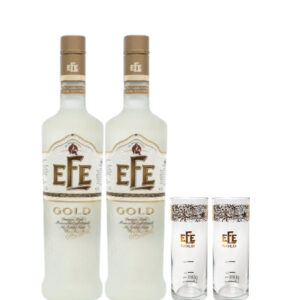 Efe Gold Rakı 2er Set – 2 Flaschen + 2 Gläser gratis