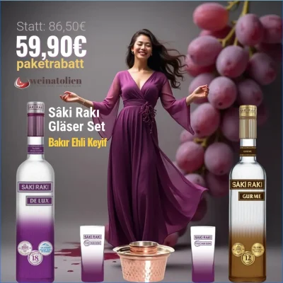 Sâki Rakı Gläser Set Bakır Ehli keyif